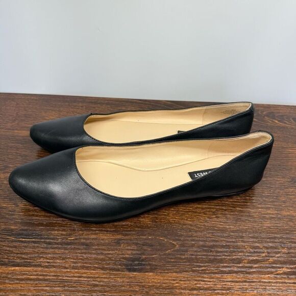 Nine West Black Ballet Leather Speakup flat Size 8 - Picture 4 of 6